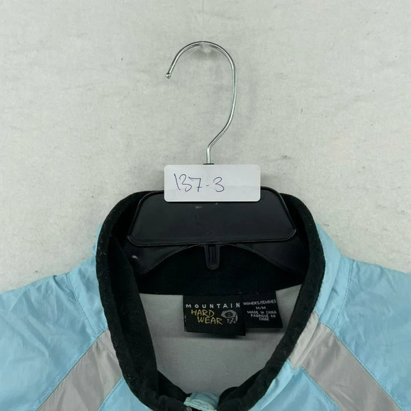 Mountain Hardwear Vest Women's Sz M Light Blue Colorblock Windbreaker Full Zip - Picture 11 of 11